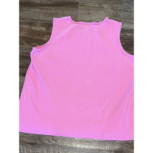 Pendleton tank top women’s size XL pink 100% cotton knit shirt sleeveless ribbed - Picture 4 of 6